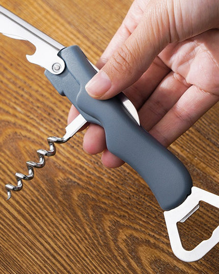 Tirbuson de Sticle 1, Desfacator de Sticle Multifunctional, din Inox cu Maner Anti Alunecare