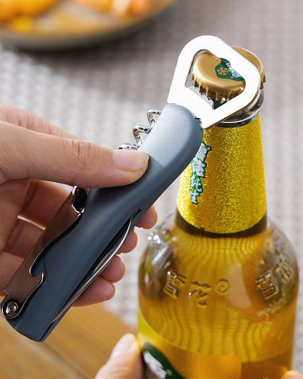 Tirbuson de Sticle 1, Desfacator de Sticle Multifunctional, din Inox cu Maner Anti Alunecare