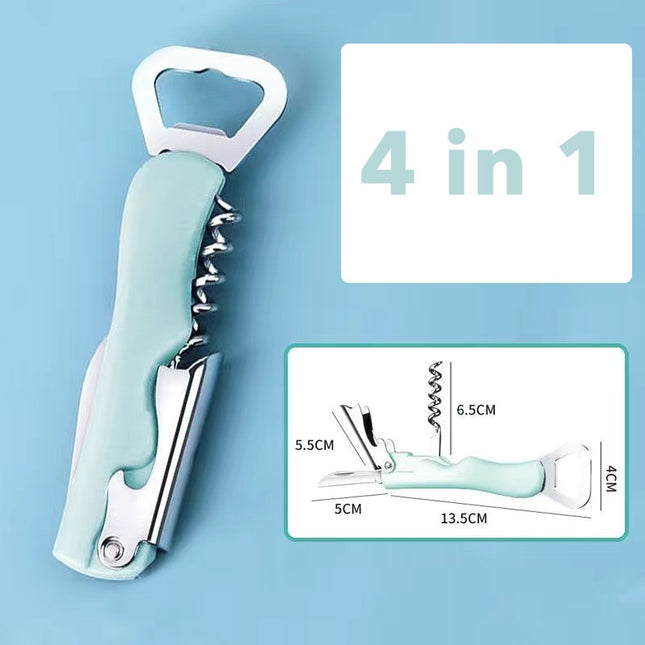 Tirbuson de Sticle 1, Desfacator de Sticle Multifunctional, din Inox cu Maner Anti Alunecare