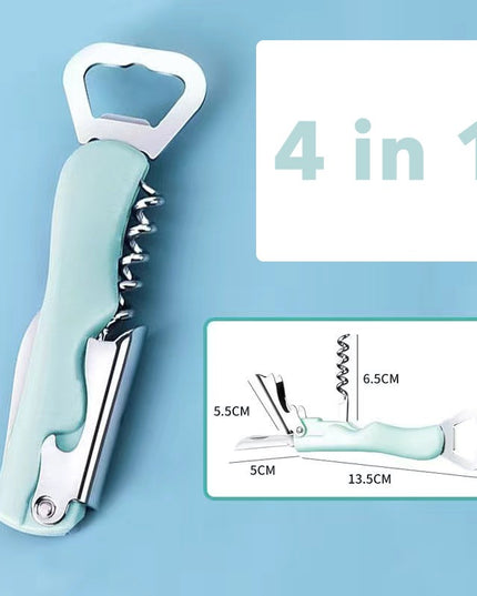 Tirbuson de Sticle 1, Desfacator de Sticle Multifunctional, din Inox cu Maner Anti Alunecare