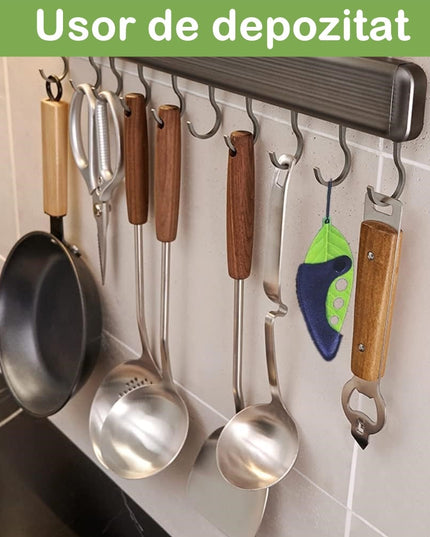 Tocator manual pentru ierburi instrument de curatat frunze, tocator, margini ascutie, 9 gauri de diferite dimensiuni, multifunctional, material otel inoxidabil, rezistent la rugina