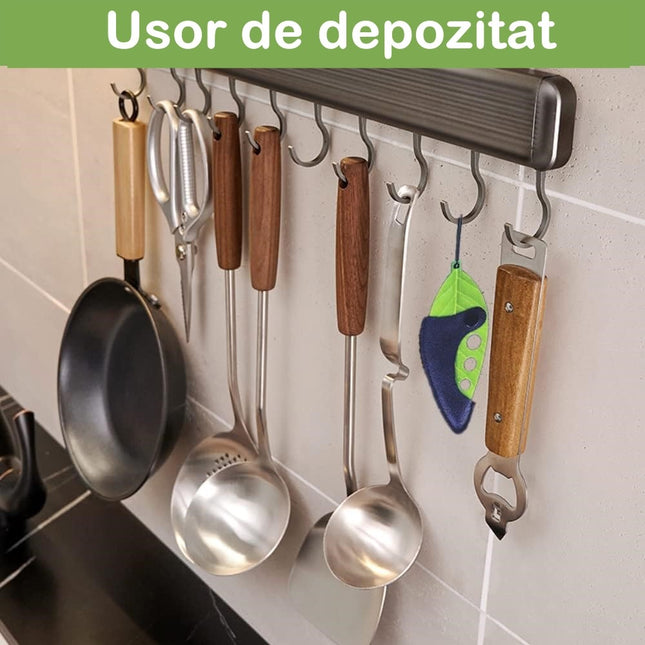 Tocator manual pentru ierburi instrument de curatat frunze, tocator, margini ascutie, 9 gauri de diferite dimensiuni, multifunctional, material otel inoxidabil, rezistent la rugina