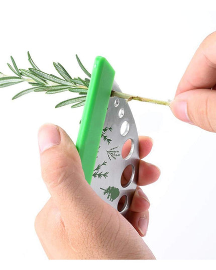 Tocator manual pentru ierburi instrument de curatat frunze, margini ascutie, 9 gauri de diferite dimensiuni, multifunctional, material otel inoxidabil, maner ergonomic, rezistent la rugina