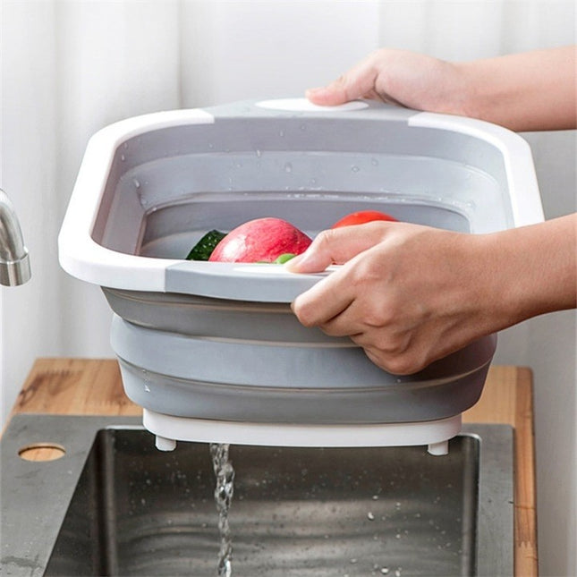 Tocator Multifunctional, 1, cu Cos pentru Spalat si Scurgere Alimente, 480 g, Pliabila