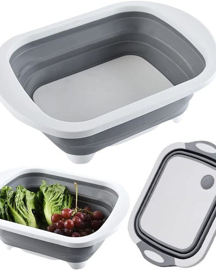 Tocator Multifunctional, 1, cu Cos pentru Spalat si Scurgere Alimente, 480 g, Pliabila