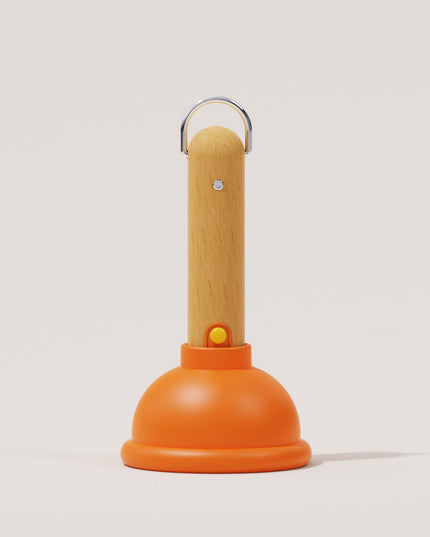 Lampa Nocturna, Model Ventuza de Toaleta, Alimentare USB, din Lemn si Silicon