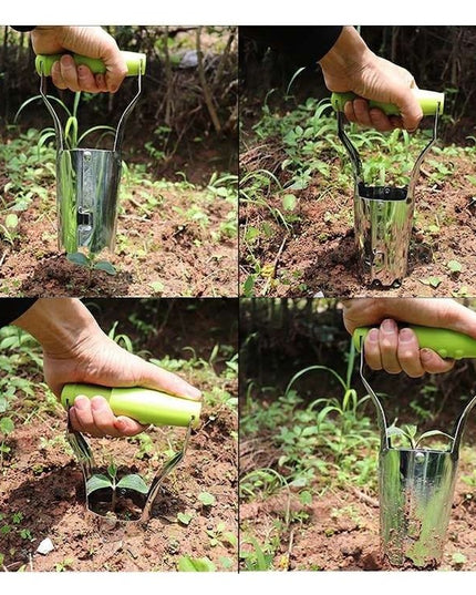 Transplantator Agricol Cilindric, din Otel si Plastic, Diametru, cu Maner Flexibil,