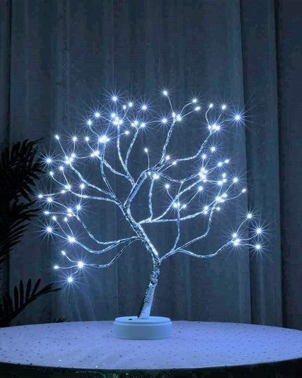 Lampa de veghe LED cu baterii si USB, Model Copac din cupru