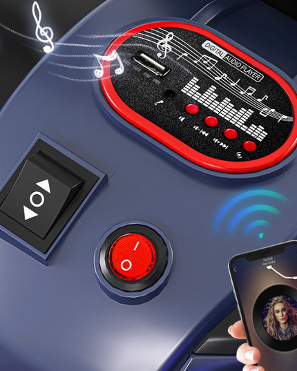 Tricicleta Electrica pentru Copii, cu 2 Acumulatoare 380*2, tip 6V7, Bluetooth, Sistem Anti-Rasturnare, Sistem de Lumini si Sunet, 6+ Ani, 95 x 58 x 45 cm
