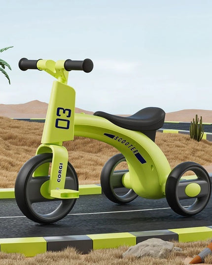 Tricicleta pentru Copii, Exercitiu de Echilibru, pentru 1-6 Ani, Functie de Lumini si Sunete, cu Pedale, din Plastic, Roti Gonflabile, Greutate Portanta 60 kg