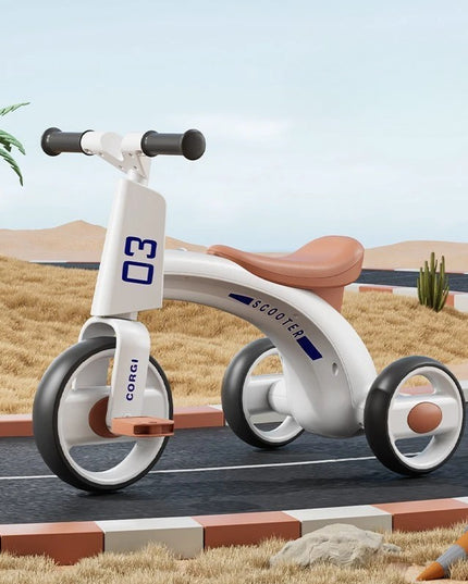 Tricicleta pentru Copii, Exercitiu de Echilibru, pentru 1-6 Ani, Functie de Lumini si Sunete, cu Pedale, din Plastic, Roti Gonflabile, Greutate Portanta 60 kg