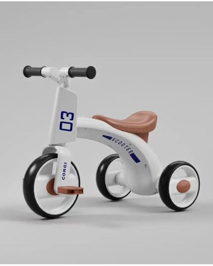 Tricicleta pentru Copii, Exercitiu de Echilibru, pentru 1-6 Ani, Functie de Lumini si Sunete, cu Pedale, din Plastic, Roti Gonflabile, Greutate Portanta 60 kg