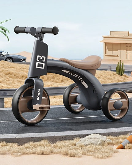 Tricicleta pentru Copii, Exercitiu de Echilibru, pentru 1-6 Ani, Functie de Lumini si Sunete, cu Pedale, din Plastic, Roti Gonflabile, Greutate Portanta 60 kg