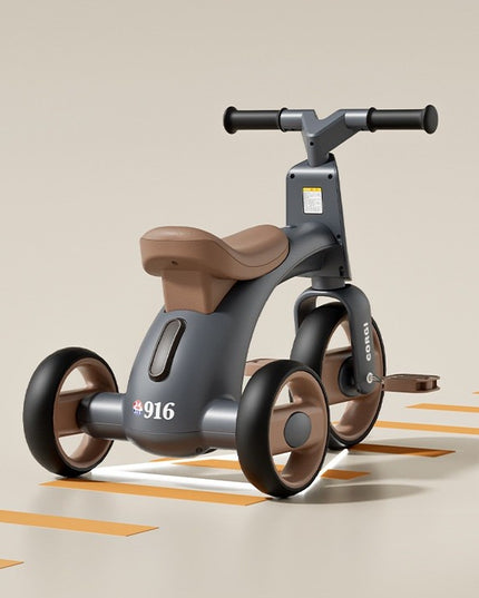 Tricicleta pentru Copii, Exercitiu de Echilibru, pentru 1-6 Ani, Functie de Lumini si Sunete, cu Pedale, din Plastic, Roti Gonflabile, Greutate Portanta 60 kg