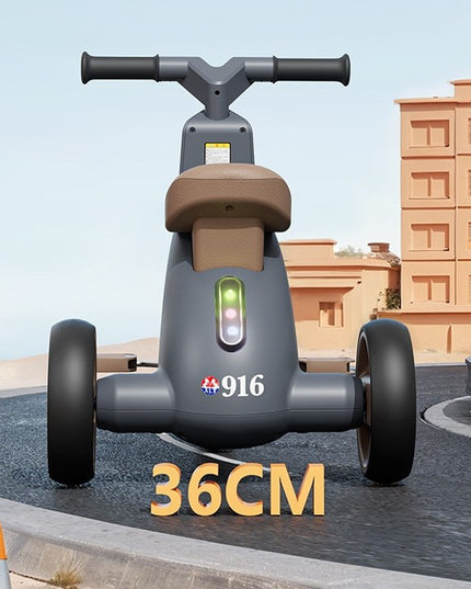 Tricicleta pentru Copii, Exercitiu de Echilibru, pentru 1-6 Ani, Functie de Lumini si Sunete, cu Pedale, din Plastic, Roti Gonflabile, Greutate Portanta 60 kg