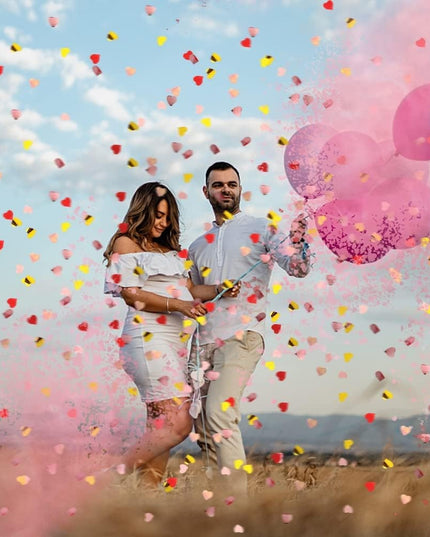 Tun Confetti, Model Gender Reveal, Boy or Girl, 40 cm, Ambalaj din Carton, Eliberare prin Rasucire