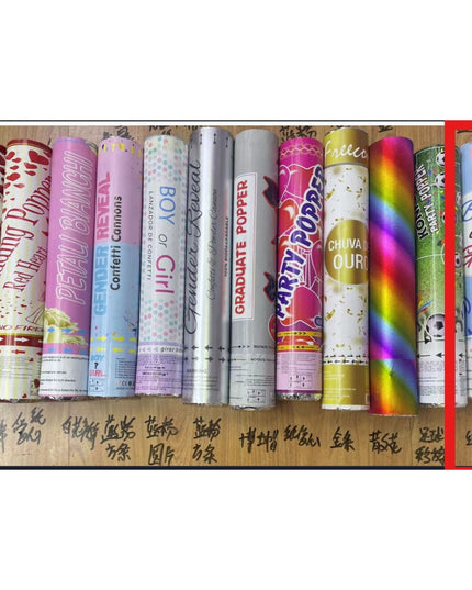 Tun Confetti, Model Gender Reveal, Boy or Girl, 40 cm, Ambalaj din Carton, Eliberare prin Rasucire