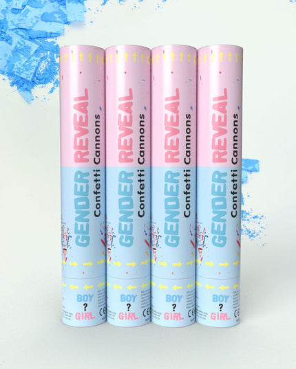 Tun Confetti, Model Gender Reveal, Confetti Cannons, 40 cm, Ambalaj din Carton, Eliberare prin Rasucire