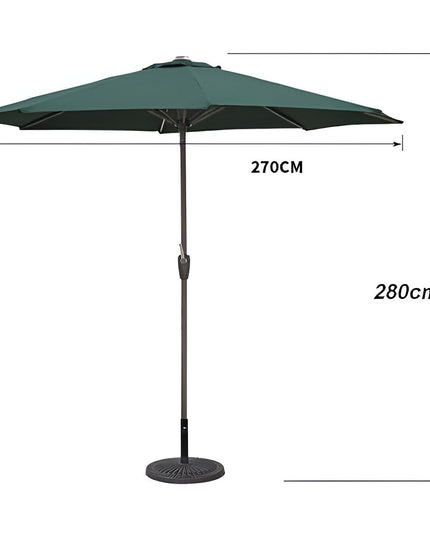 Umbrela Rotunda de Soare pentru Terasa sau Gradina, Diametru , Inaltime , 9 Brate, Manivela, Diametru Tija , Inclinare