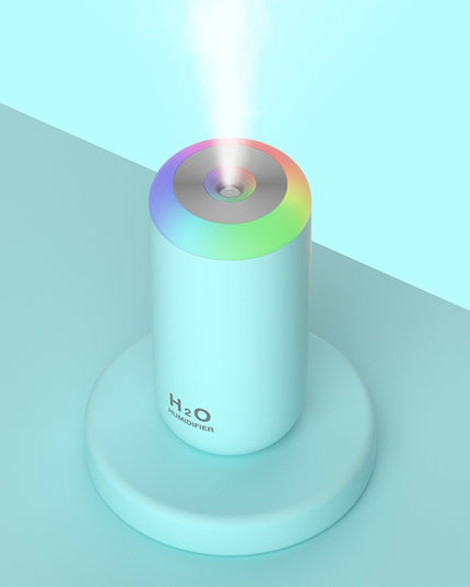 Umidificator, H2O, cu Difuzor de Aroma, Lumina de Noapte LED in 7 Culori, Zgomot Redus,350mL, Culoare Albastra