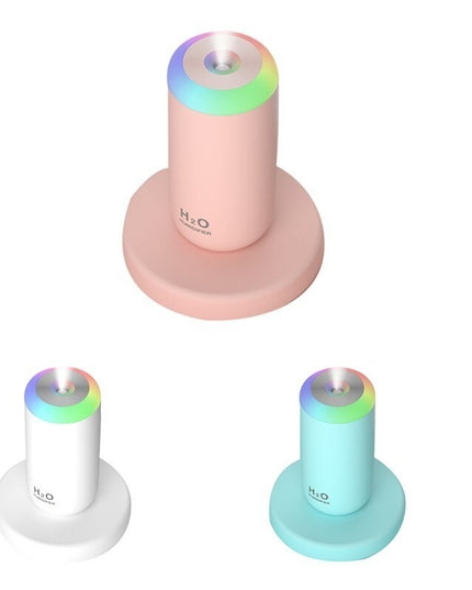 Umidificator, H2O, cu Difuzor de Aroma, Lumina de Noapte LED in 7 Culori, Zgomot Redus,350mL, Culoare Albastra