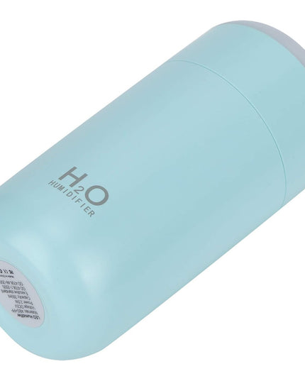 Umidificator, H2O, cu Difuzor de Aroma, Lumina de Noapte LED in 7 Culori, Zgomot Redus,350mL, Culoare Albastra