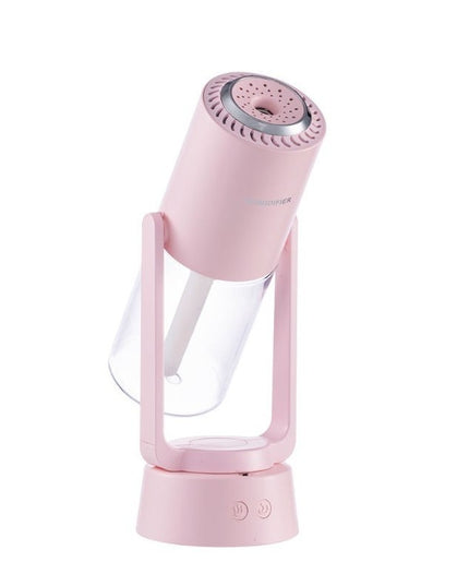 Umidificator si Purificator aer ultrasonic portabil, rezervor 200ml, cu ioni negativi, LED 7 culori, rotatie 360 grade