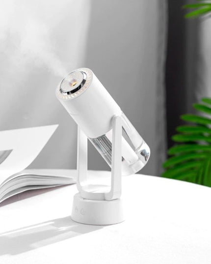 Umidificator si Purificator aer ultrasonic portabil, rezervor 200ml, cu ioni negativi, LED 7 culori, rotatie 360 grade