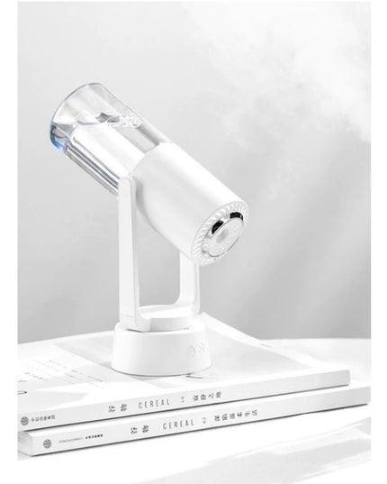 Umidificator si Purificator aer ultrasonic portabil, rezervor 200ml, cu ioni negativi, LED 7 culori, rotatie 360 grade