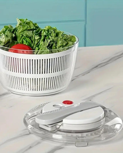 Uscator Manual pentru Salata si Verdeturi, Plastic, 20x20x25 cm, Capacitate 5L