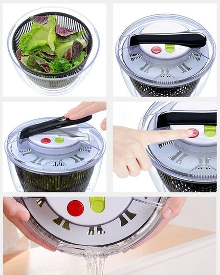 Uscator Manual pentru Salata si Verdeturi, Plastic, 20x20x25 cm, Capacitate 5L