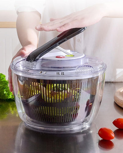 Uscator Manual pentru Salata si Verdeturi, Plastic, 20x20x25 cm, Capacitate 5L