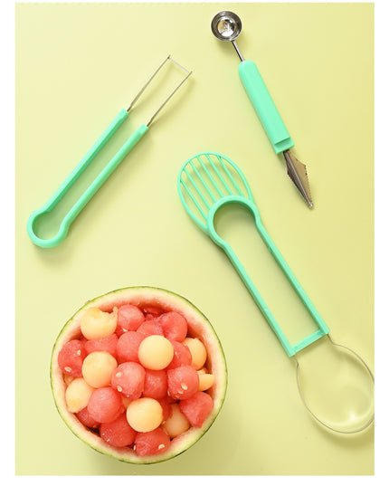 Ustensila bucatarie 1 pentru taiat si decorat fructe material inox si plastic, compact