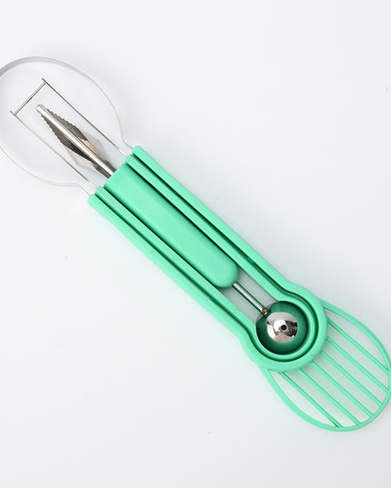 Ustensila bucatarie 1 pentru taiat si decorat fructe material inox si plastic, compact