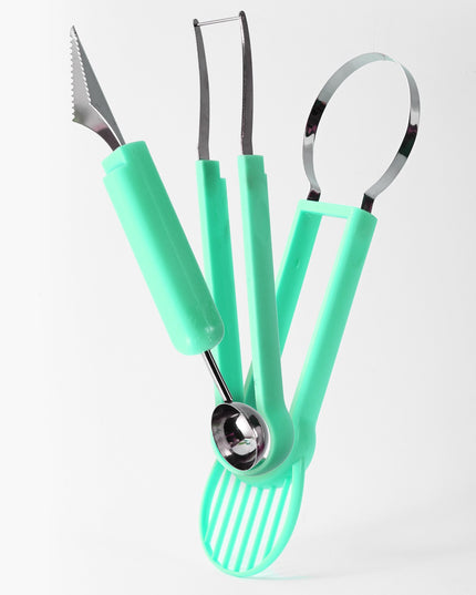 Ustensila bucatarie 1 pentru taiat si decorat fructe material inox si plastic, compact