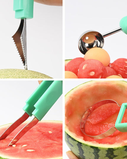 Ustensila bucatarie 1 pentru taiat si decorat fructe material inox si plastic, compact