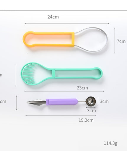 Ustensila bucatarie 1 pentru taiat si decorat fructe material inox si plastic, compact