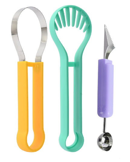 Ustensila bucatarie 1 pentru taiat si decorat fructe material inox si plastic, compact