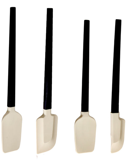 Ustensile de Bucatarie, din 4 bucati, din Silicon si Lemn, Spatule de Diferite Dimensiuni, Termo rezistente, Antiaderente, Instrument de Amestecat in Bucatarie