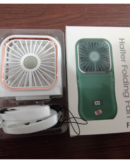Ventilator Portabil 1, de Mana, de Gat, de Birou,3 Trepte de Viteza, Incarcare USB, Pliabil, Afisaj Digital, Suport Telefon