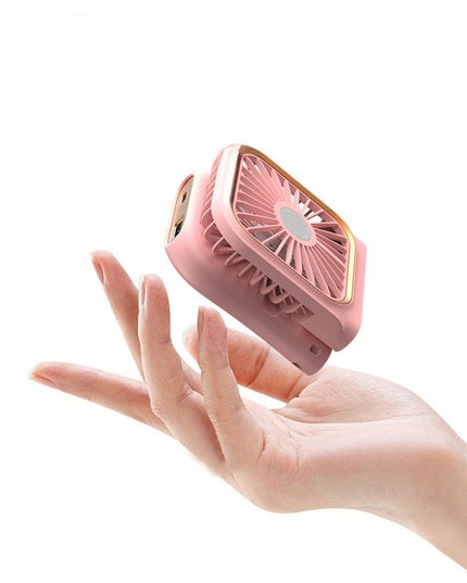 Ventilator Portabil 1, de Mana, de Gat, de Birou,3 Trepte de Viteza, Incarcare USB, Pliabil, Afisaj Digital, Suport Telefon