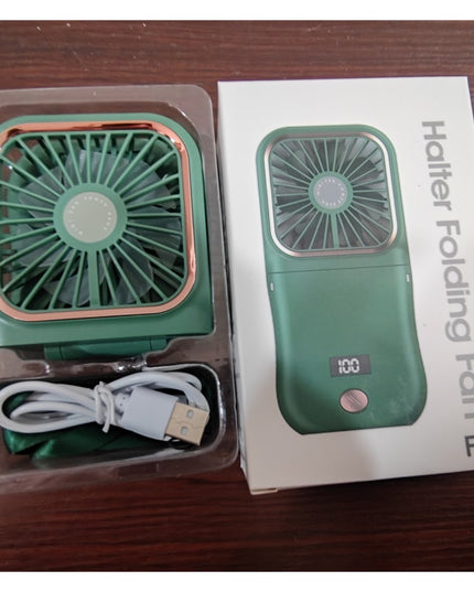 Ventilator Portabil 1, de Mana, de Gat, de Birou,3 Trepte de Viteza, Incarcare USB, Pliabil, Afisaj Digital, Suport Telefon