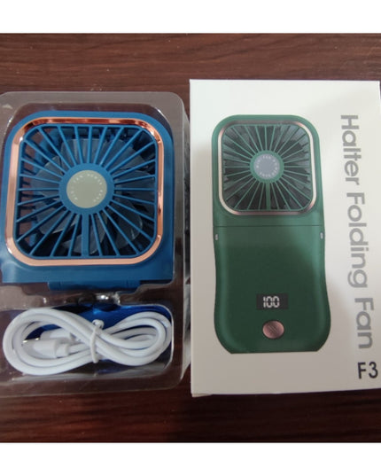 Ventilator Portabil 1, de Mana, de Gat, de Birou,3 Trepte de Viteza, Incarcare USB, Pliabil, Afisaj Digital, Suport Telefon