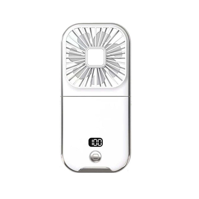 Ventilator Portabil 1, de Mana, de Gat, de Birou,3 Trepte de Viteza, Incarcare USB, Pliabil, Afisaj Digital, Suport Telefon