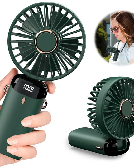 Ventilator Ultra Portabil cu Aromaterapie, 1, de Mana, de Birou, de Gat, 5 Trepte de Viteza, Incarcare USB, Autonomie 12h, Pliabil, cu Ecran LCD