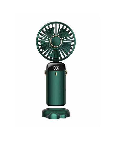 Ventilator Ultra Portabil cu Aromaterapie, 1, de Mana, de Birou, de Gat, 5 Trepte de Viteza, Incarcare USB, Autonomie 12h, Pliabil, cu Ecran LCD