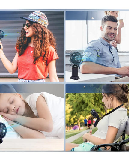 Ventilator Ultra Portabil cu Aromaterapie, 1, de Mana, de Birou, de Gat, 5 Trepte de Viteza, Incarcare USB, Autonomie 12h, Pliabil, cu Ecran LCD