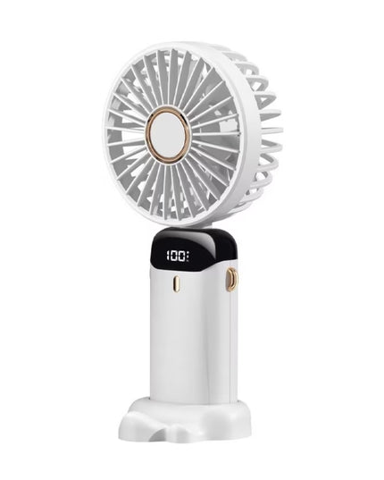 Ventilator Ultra Portabil cu Aromaterapie, 1, de Mana, de Birou, de Gat, 5 Trepte de Viteza, Incarcare USB, Autonomie 12h, Pliabil, cu Ecran LCD