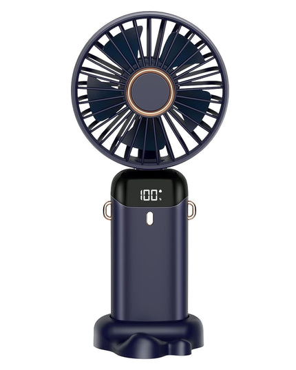 Ventilator Ultra Portabil cu Aromaterapie, 1, de Mana, de Birou, de Gat, 5 Trepte de Viteza, Incarcare USB, Autonomie 12h, Pliabil, cu Ecran LCD