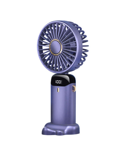 Ventilator Ultra Portabil cu Aromaterapie, 1, de Mana, de Birou, de Gat, 5 Trepte de Viteza, Incarcare USB, Autonomie 12h, Pliabil, cu Ecran LCD